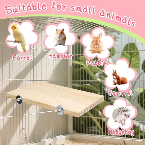 3 Pack Bird Perch Stand, Natural Wood Platform and Playground Cage for Parrot, Conure, Parakeet, Budgie, Cockatiel, and Chinchilla Small Pets