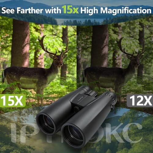 15x50 HD High-Powered Binoculars for Adults & Teens, Premium Clear Optics for Outdoor, Sports & Travel, Perfect Waterproof Camping Gear and Hunting Essentials for Adventures - size: 15X50