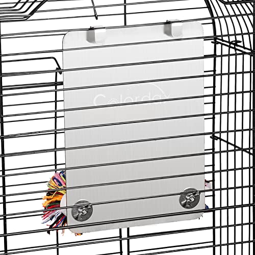 7" Bird Mirror with Rope Perch, Medium | Bird Swing, For Parakeet Budgie African Grey Conure Cockatiel Lovebird Finch Canarie, Parrot Cage Toy - size: Medium