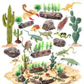 32PCS Desert Animals Figures, Realistic Lizard Reptile Toys for Kid | Desert Animal Figurines Set, Ideal for Diorama, School Projects, Sensory Play, Birthday Gifts, Cake Toppers, Non-toxic - style: Reptiles