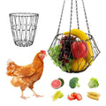 Hanging Chicken Feeder, 9.2 inches Large Poultry Vegetable Fruits Feeder Basket with 4Pcs Hanging Stainless Chain, Veggie Treat Ball for Chicken,Hens,Duck,Rabbit Coop(Size:1pc) - size: 1pc