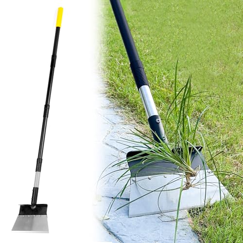 Garden Flat Shovel, Heavy Duty Multifunctional Cleaning Shovel with 60" Adjustable Long Handle, Metal Floor Scraper Tool for Weeding, Scraping, Ice & Snow Removal, Driveway, Sidewalk, Garden, Outdoor