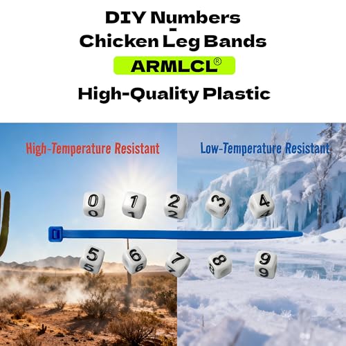 Vibrant DIY Number and Letter Chick Chicken Leg Bands - Easily Identify and Management Your Poultry with Colorful Leg Bands - Perfect for Chicken,Duck,and Goose Owners (180, Number) - color: Number