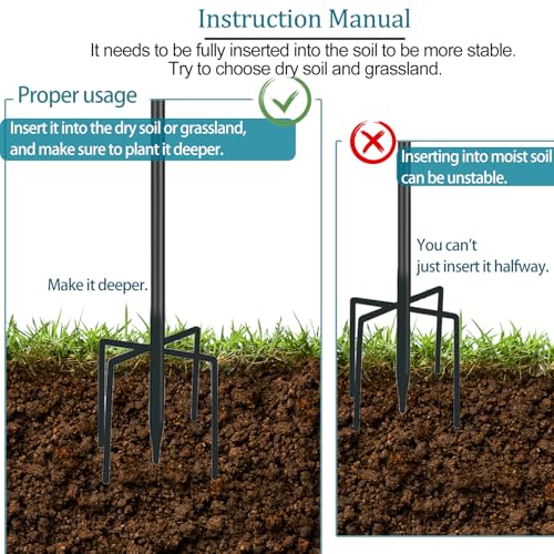 Upgraded 74" Double Shepherds Hooks，Outdoor Bird Feeder，Hanging Plants，Wind Chime Hanger, Waterproof Metal & Adjustable-Height Pole Holder for Lantern ，Hummingbird Feeder，Wreath （2 Placement Racks)