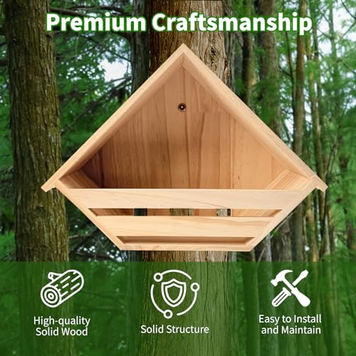 Cedar Mourning Dove Nesting Box, Wooden Dove Bird House for Outdoor | Pre-assemble 14 H x 10 W x 5.2 L Inches Bird Pigeon Doves Nesting and Roosting Platform Hanging Birdhouse Garden Decoration