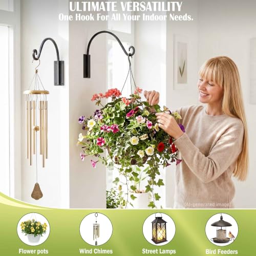 Heavy Duty Plant Hanger Bracket: 16 Inch 2 Pack Hanging Plant Bracket | 80 Lbs Solid Iron Capacity, Rust-Resistant Coating, Hanging Heavy Baskets Feeders, Complete Hardware Kit, Indoor Outdoor Use - size: 1A-16" 2PCs