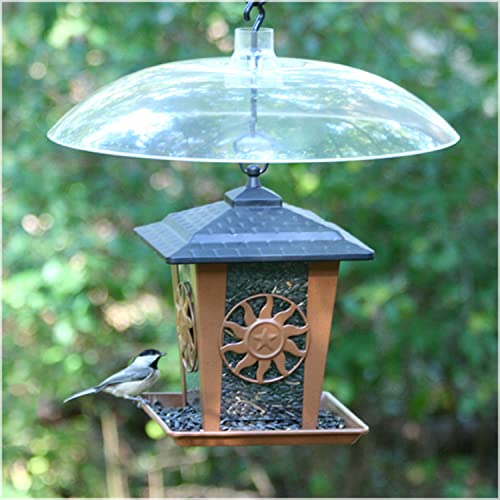 Perky-Pet 16 Inch Transparent Squirrel Baffler for Bird Feeders - Keep Squirrels Away from Seed - Hang or Pole Mount - Perky Pet 340 - See Through Baffler