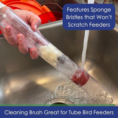 Nectar Feeder Sponge Cleaning Brush - Pack of 2 | Scratch Free Sponge Mop - Safe for Glass and Plastic Feeders - Built-in Hook for Hang Drying - size: 2 pack