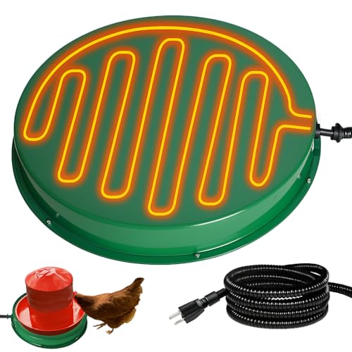 Chicken Water Heater Base, 125W Freeze Protection for Poultry Drinkers | Thermostatic heated base prevents frozen water, fits 1-5 gallon metal or plastic chicken waterers for winter coops - size: 1 PACK