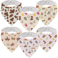 Baby Organic Cotton Teething Cloth Newborn Baby Burp Cloth Bandana Drool Cloth for Drooling Cotton Baby Gifts - color: Brown Western