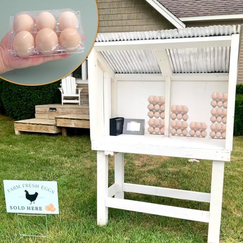 150 Pack Half Dozen Egg Cartons Bulk, 2x3 Grip, Clear | Plastic Chicken Egg Holders, Egg Tray Carton Holder for Home, Egg Storage Solution, 6 Grids(Medium Size) - color: 6 Grids