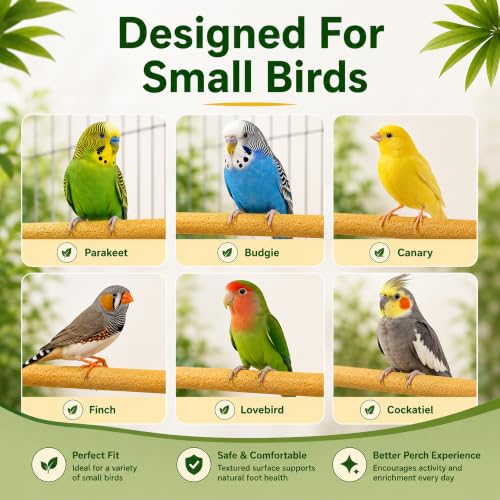 Sanded Perch Covers for Parakeets, Finches & Canaries | 10 sanded perch covers for small birds. Helps maintain nails, improves grip, fits 3/8” perches.