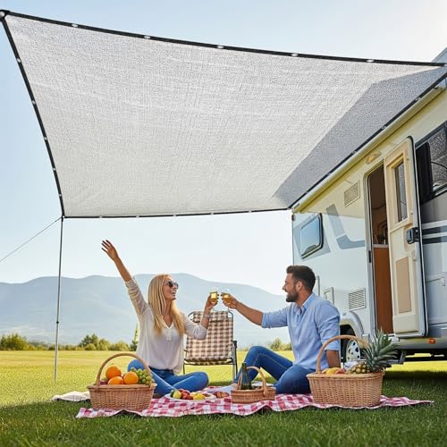 SUNNY GUARD 99% Aluminum Sun Shade Cloth, 10x10FT Heat Reflective Tarp | Reflective Aluminum Shade Cloth Blocks 99% Sunlight, Reduces Heat Buildup, and Keeps Gardens, Greenhouses and Cars Cooler - color: Sliver-99% Shade, size: 10x10FT