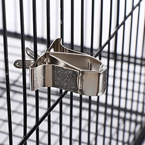 1 Pcs Bird Food Holder Parrot Cage Seed Feeder Stainless Steel Vegetable Fruit Clip for Bird Cockatiel Parrot Hamster