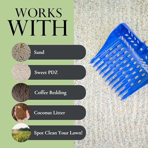 The Coop Scoop® Original 2-in-1 Chicken Poop Scooper & Rake | Made in The USA, Patented, Durable Sand Sifting Litter Shovel, For Chicken Coops & Small Farm Animals - size: Versatile SHELF/GROUND (original) | 36" Handle