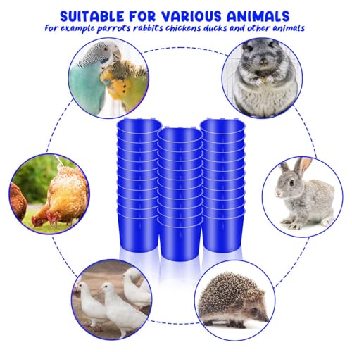 30 Pcs Chicken Coop Feeder Water Cup,8 oz Cage Cups Chicken Feeder Waterer, Cage Cups Birds Hanging Feeders, Chicken Feeder Water Bowl for Parakeet Poultry Pigeon Bunny Wire Cage (Blue) - color: Blue, size: 8oz