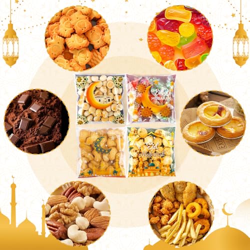 100 PCS Eid Goodie Bags - Ramadan & Eid Gift Bags (4x4) - color: 100pcs Eid bags