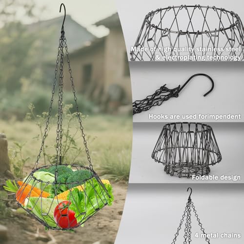 Hanging Chicken Feeder, Foldable Chicken Vegetable and Fruit Food Dispenser, Poultry Feeding Basket with 4 Hanging Chains, Poultry Feeding Vegetable Fast Food Ball (1 Pack) - size: Bag 1Pack