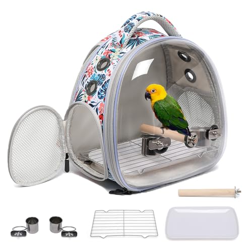 Portable Travel pet Backpack Carrier Hamster Bag Guinea Pig Bird Small Dog cat Turtle Carrier Rabbit Cage Squirrel Bearded Dragon Breathable Hangbag (Hua+Accessories) - color: hua+accessories