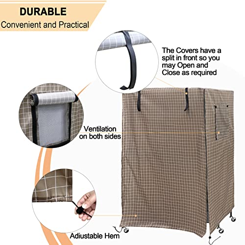 Ymiko Birdcage Cover Universal Windproof Cage Cover with Side Window Light Blocking for Large Bird Cages Hamster Cages Cat Cages Dog Cages (Black) - color: Black