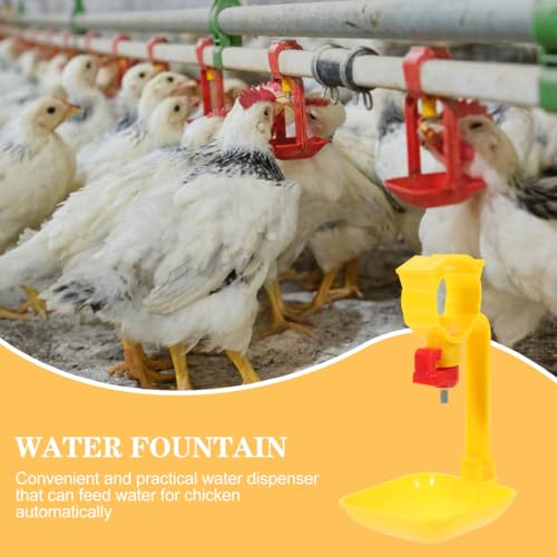 10PCS Chicken Water Cups Dispenser Set Sturdy Poultry Drinking Cups Easy to Install Suitable for Backyard Chickens Adjustable Height and Steel Ball Design