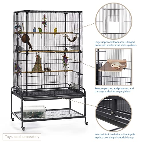 Prevue Pet Products Playtop Flight Bird Cage with Stand - F085, Black