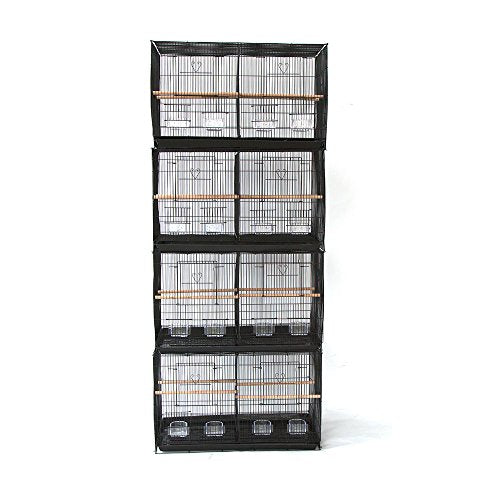 Lot of 4 Breeding Bird Carrier Cage with Dividor 30 x 18 x18 for Parakeet Canary Finch Loverbird (Black) - color: Black
