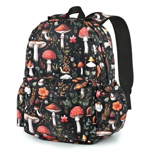 Mushroom Kids Backpack School Backpack Teens Bookbag for Girls Boys Hiking Camping Travel Sports - color: Mushroom