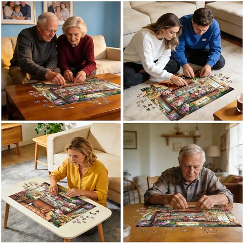 Puzzles for Adults 500 Pieces, Beautiful Flower Store Puzzle for Adults 500 Pieces, Cat Jigsaw Puzzles for Seniors, Perfect for Game Nights Giving Puzzle, 20.5x15 in - style: Beautiful Flower Store