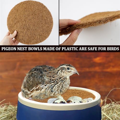 5 Pcs Pigeon Nest Bird Nest Bowls Nest for Pigeons Breeding Hatching (White Side+ Pad), Random - style: White Side+ Pad