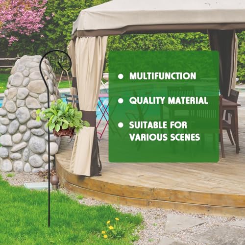 Hicarer 12 Pcs Shepherds Hooks for Outdoor 37 Inch Bird Feeder Pole Rust Resistant Steel Shepard Hooks for Wedding Garden Bird Feeders Hanging Lanterns Solar Outdoor Lights - size: 37 Inch