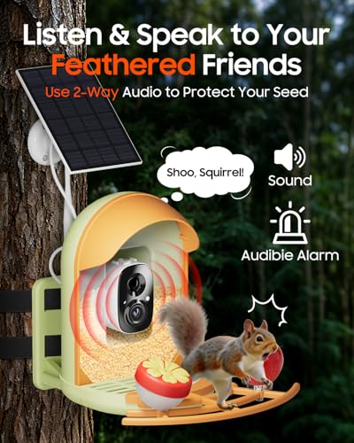Bird Feeder with Camera, Smart Birdfeeder with Cam Solar Powered, 2K HD Video, AI Identification, Instant Arrival Alerts, IP66 Bird Bath & Feeder,Gift for BirdLover (with Stand, Green) - color: Green, style: With Stand