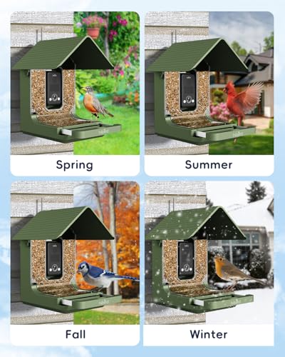 Bird Feeder with Camera, 32MP Photos & 4K Video with Live View, 5GHz/2.4GHz WiFi, AI Identify Birds Species and Instant Arrival Alerts for Bird Lovers