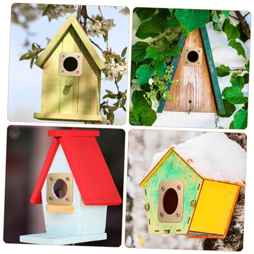 8pcs Predator Guards for Birdhouses Metal House Protector Screws Ventilated Round Hole Design