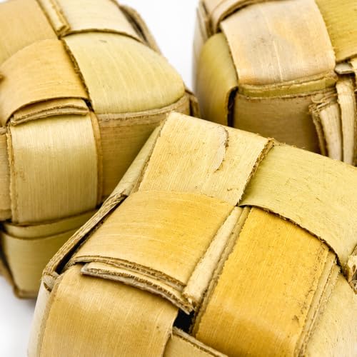 Bonka Bird Toys 1256 Pk3 Mini Palm Leaf 1.50" Square Boxes, Medium Parrot Forage Chew Foot Talon Cage Toys, African Grey, Conure, Pionus, and Similar Birds