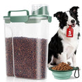 TBMax 5 Lbs Travel Dog Food Storage Container with Collapsible Dog Bowl, Airtight Pet Food Storage Dispenser with Large Spout & Measuring Cup for Kibble Dog Treat Bird Seed Container -Dark Green - color: Dark Green 6Qt