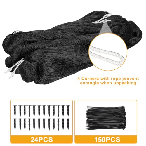 BSTPCOO 100'x100' Bird Netting for Chicken Coop, Heavy Duty Nylon 1" Mesh | Poultry Netting Chicken Nettings Roof Hawk, Deer Fence Garden Net for Fruits Trees Plant Against Birds, Deer, Squirrel - size: 100'×100'-1''