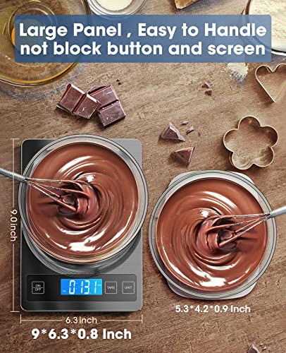 Digital Kitchen Food Scale 22lb for Cooking Baking | Stainless Steel, 1g/0.1oz Precise, Backlit LCD, Tare Function, Easy Clean,Weight Grams and Ounce - color: Grey