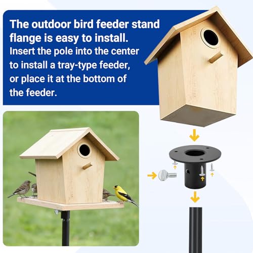 1202 Bird Feeder Pole Mount Flange for Birds Choice 1 in Poles | Bird Feeder 1202 Pole Mounting Flange, Black