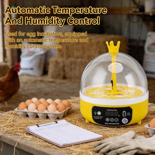 Mini Egg Incubator, 4 Egg Incubator Household Hatching Machine Automatic Temperature Humidity Control for Farm, Classroom, Home Use (Auto Turning) - style: Auto Turning