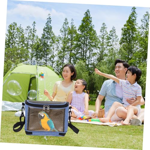 Transparent Capacity Parrot Carrier Bag with Adjustable Crossbody Strap Scratch-Resistant and Breathable Mesh Top for Comfortable Bird Travel and Outdoor Use