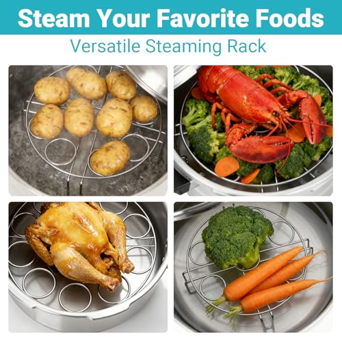 Stackable Egg Steamer Rack for Instant Pot 6Qt & 8Qt, 18 Egg Holder | Durable 304 Stainless Steel Construction, Heat-Resistant Handle, Steaming & Cooling Rack
