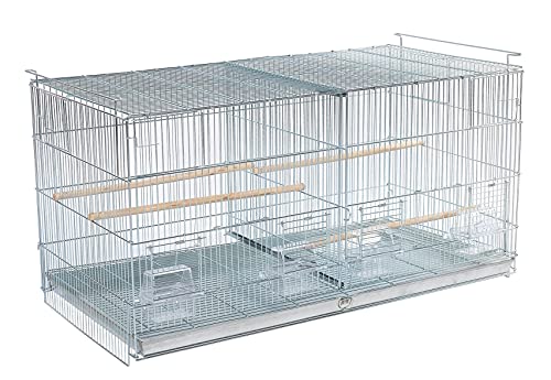 Lot of Galvanized Zinc Plated Stack and Lock Breeder Breeding Bird Flight Cage with Removable Divider Side Nesting Doors