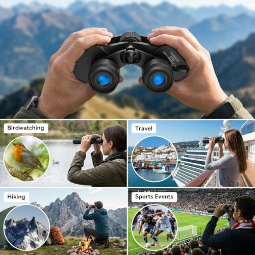 10-30x50 High Power Zoom Binoculars for Adults, Low Light Night Vision/Daily Waterproof / BAK7 Prism/FMC Lens, HD Professional Binoculars for Bird Watching, Hunting, Outdoor, Hiking.