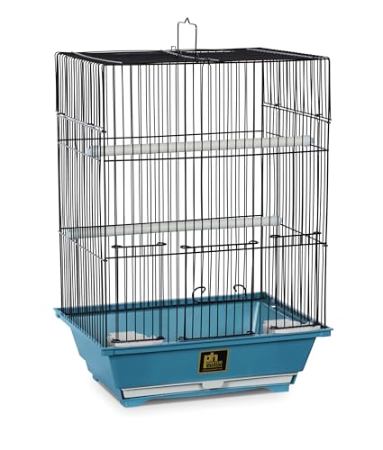 Prevue Pet Products Small Bird Cage - Blue and Black | Ideal for Finches, Canaries, Songbirds, & Small Parakeets, Lightweight Indoor Enclosure