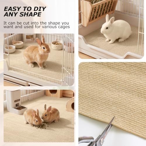 Rabbit Scratcher Mat - DIY Trimmable Self-Adhesive Bunny Scratch Pad Roll, Small Animal Scratching Rug for Cage, Biting, Sleeping & Nesting,Safe Scratch Mat for Rabbits & Small Pets (15.7x23.6 inch) - size: 15.7x23.6 inch