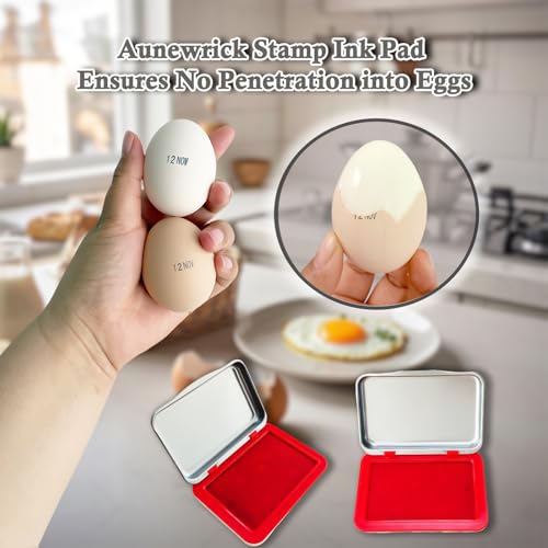 Egg Date Marking Stamp Ink Pad, 2.95 x 2.16 inches, for Fresh Eggs (RED) - color: 2 Red