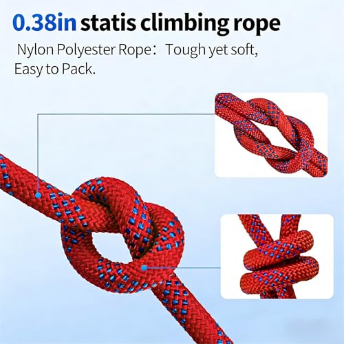 150ft 3/8 Inch Climbing Rope, Heavy Duty Arborist Rope(Red) - size: 3/8in-150ft-Red