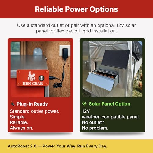 HenGear AutoRoost, Automatic Chicken Coop Door, Auto Chicken Opener, Timer | Electric Automatic Coop Opener Runs on a Timer to Lift the Nest Box Roost Bar Each Morning for Reliable Hen Access