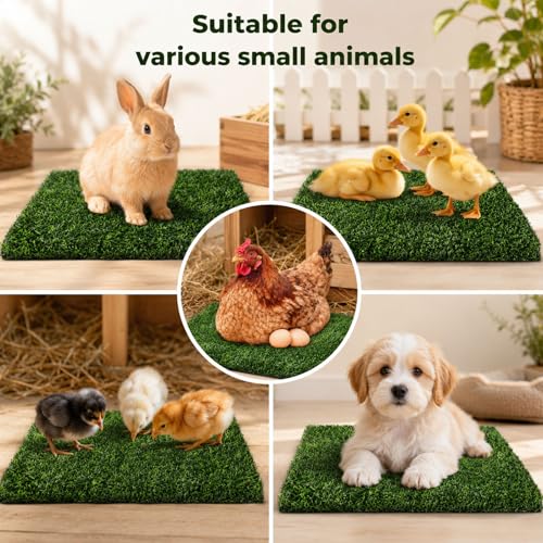 8-Pack Washable Chicken Nesting Pads for Chicken Coop Box, 12" x 12" Artificial Grass Nesting Pads for Chicken